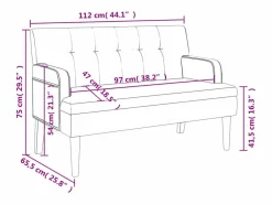 vidaxl Banco con respaldo cuero sintético 112x65,5x75 cm