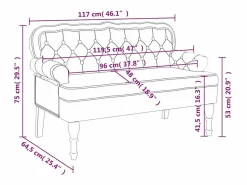 Clearance vidaxl Banco con respaldo terciopelo 119,5x64,5x75 cm Amarillo