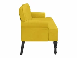 Clearance vidaxl Banco con respaldo terciopelo 119,5x64,5x75 cm Amarillo