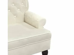 Discount vidaxl Banco con respaldo terciopelo color 119,5x64,5x75 cm Crema