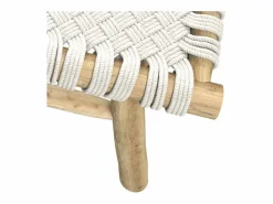 Rendez-Vous Déco Banco de 2 plazas de 90 cm tejido de macramé y rama de teca - Kira