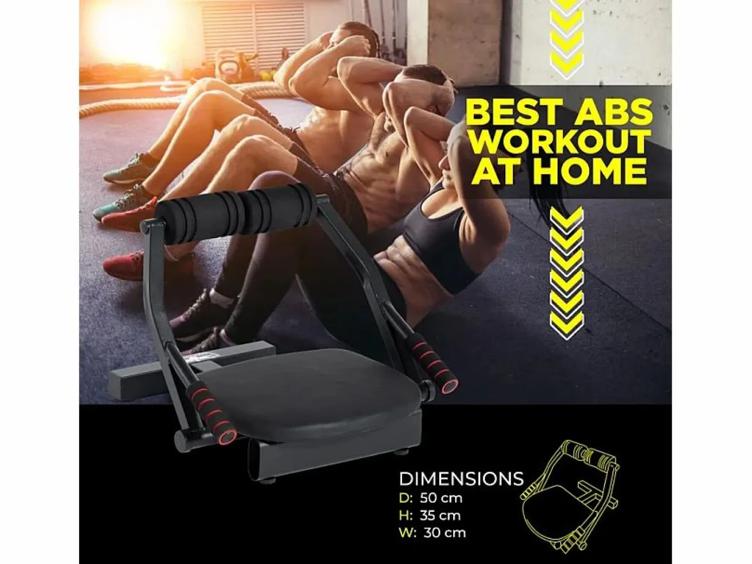Online Banco de abdominales 6 en 1 multifunción para trabajar los músculos del core en casa Helios Aparato De Musculación