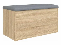 Banco de almacenaje roble Sonoma 82x42x45 cm madera de ingeniería Banco Y Pie De Cama|Banco Y Pie De Cama