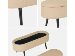 Outlet Sweeek Banco de arcón, extremo de la cama con revestimiento de borreguito Beige