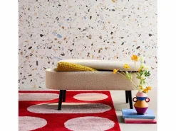 Outlet Sweeek Banco de arcón, extremo de la cama con revestimiento de borreguito Beige