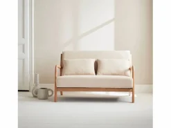 New Banco de diseño en madera y tela Sofá Escandinavo