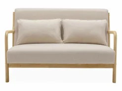 New Banco de diseño en madera y tela Sofá Escandinavo
