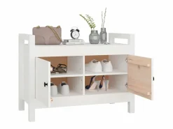 Hot Banco de entrada 80x40x60 cm Madera maciza de pino Blanco