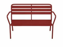 Sale MYLIA Banco de jardín de metal - - MIRMANDE de Rojo