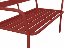 Sale MYLIA Banco de jardín de metal - - MIRMANDE de Rojo