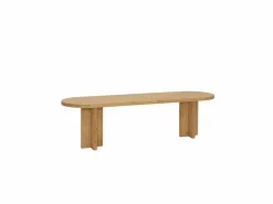 DECOWOOD Banco de madera de abeto ovalado para interiores en color roble medio de 120x45cm - TOKYO -