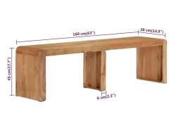 vidaxl Banco de madera maciza de acacia 160x38x45 cm