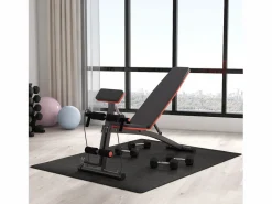 Outlet Banco de pesas multifuncional con refuerzo de resorte, ABS, (54x160x106 cm) Negro