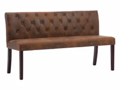 Clearance vidaxl Banco de piel de ante artificial marrón 148,5 cm Marru00f3n