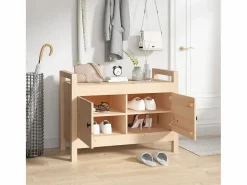 vidaxl Banco de recibidor madera maciza de pino 80x40x60 cm