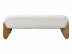 Online Banco de tela de rizo color blanco y natural - GAMURA Banco Y Pie De Cama|Banco Y Pie De Cama
