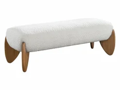 Online Banco de tela de rizo color blanco y natural - GAMURA Banco Y Pie De Cama|Banco Y Pie De Cama