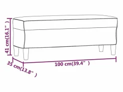 Best vidaxl Banco de tela gris taupe 100x35x41 cm Topo