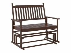 vidaxl Banco deslizante madera maciza de álamo marrón 118x70x104,5 cm