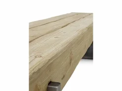 Best Banco efecto madera abeto con patas lacadas en color metal Marru00f3n