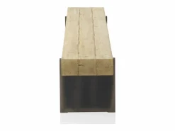 Best Banco efecto madera abeto con patas lacadas en color metal Marru00f3n