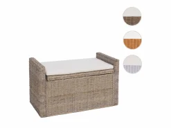Outlet MCW Banco Génova de ratán con compartimento, Kubu Gris