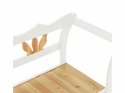 Online vidaxl Banco madera maciza abeto blanco 107x45x75,5 cm Color natural claro / Blanco