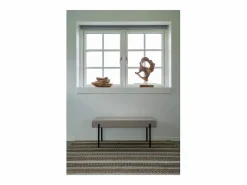Best House Nordic Banco marrón con pies negros 100 x 36 x 42.5 cm Topo