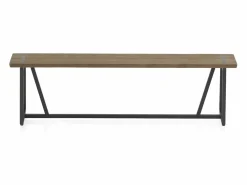 Banco metalico grande con asiento de madera Banco Y Pie De Cama|Banco Y Pie De Cama
