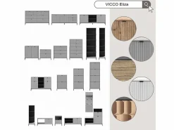 Vicco Banco para zapatos roble vikingo 100x40x98.5 eliza