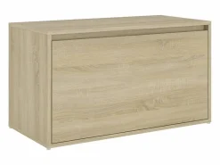 Outlet Banco pasillo madera de ingeniería roble Sonoma 80x40x45 cm Zapatero|Mueble De Almacenaje