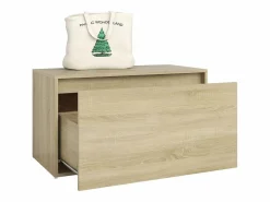 Outlet Banco pasillo madera de ingeniería roble Sonoma 80x40x45 cm Zapatero|Mueble De Almacenaje