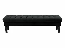Clearance Vente-unique Banco pie de cama barroco de terciopelo RINALDO Negro