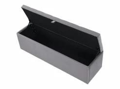 Discount Banco tapizado con almacenaje - estructura de madera - terciopelo 138x41x42 cm Gris