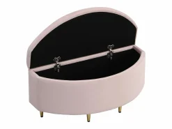 Discount OKWISH Banco tapizado 90x40x42 cm con almacenaje de terciopelo - Rosa
