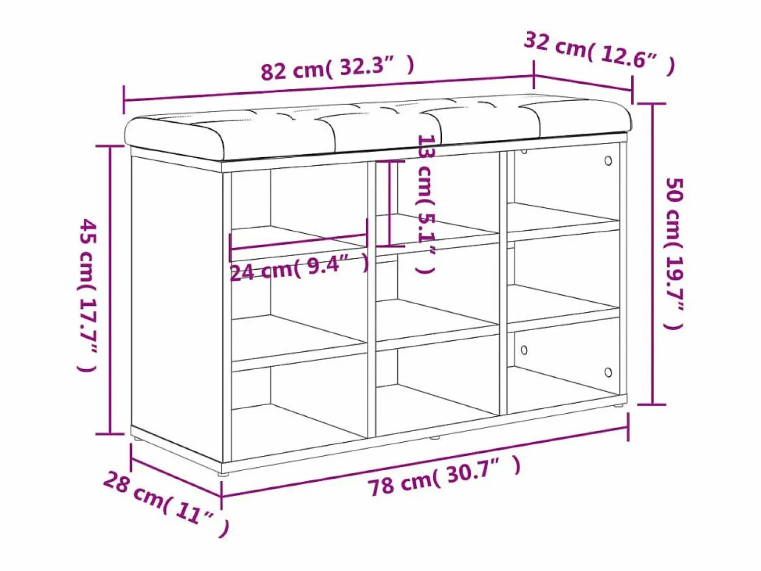 Online Banco zapatero 82x32x50 cm madera de ingeniería Zapatero|Mueble De Almacenaje