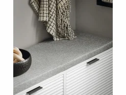 Sobuy Banco Zapatero con 2 Solapas Armario Multifuncional para Entrada con Acolchado Cojín 105 x 35 x 48 cm FSR147-W ES