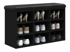 vidaxl Banco zapatero madera de ingeniería 82x32x50 cm