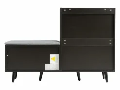 Banco zapatero moderno con 4 puertas y cojín - patas y tiradores de metal - color - 120 x 34 x 82 cm Zapatero|Mueble De Almacenaje