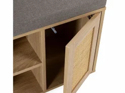 Banco zapatero Rafael Color Roble 6 Huecos y 1 Puerta Zapatero|Mueble De Almacenaje