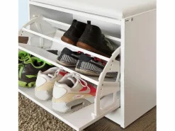 Best Banco Zapatero, Taburete, Puff Caja, Banco, Estantería para Zapatos, Chifonier FSR16-W ES Zapatero|Mueble De Almacenaje