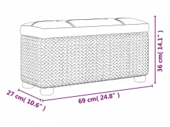 vidaxl Bancos con almacenaje con cojín 2 uds enea 69 cm
