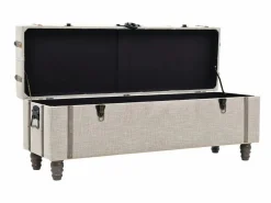 Sale Bancos de almacenamiento 3 piezas madera y acero 112x37x45 cm Banco Y Pie De Cama|Banco Y Pie De Cama