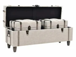 Sale Bancos de almacenamiento 3 piezas madera y acero 112x37x45 cm Banco Y Pie De Cama|Banco Y Pie De Cama