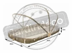 Outlet Bandeja de bambú con campana de malla sintética Longitud 45cm Presentación Y Servicio