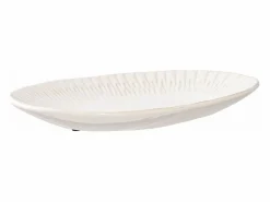 ebuy24 Bandeja de cerámica blanca 30,5 x 20 cm
