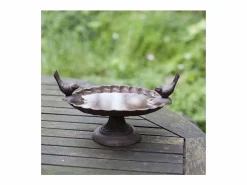 Best ESSCHERT DESIGN Bandeja de semillas de hierro fundido con pájaros decorativos Marru00f3n