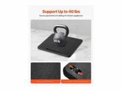 Outlet Bandeja Deslizante para Electrodomésticos de Cocina SucceBuy, 26,7 x 33 cm, Bandeja con Ruedas de Goma, para Pequeños Electrodomésticos de Cocina, Color Negro