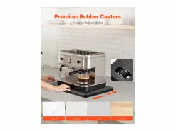 Outlet Bandeja Deslizante para Electrodomésticos de Cocina SucceBuy, 26,7 x 33 cm, Bandeja con Ruedas de Goma, para Pequeños Electrodomésticos de Cocina, Color Negro