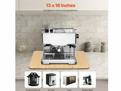 Sale Bandeja Deslizante SucceBuy para Aparatos de Cocina, 33 x 40,6 cm, Tabla Móvil para Cafetera, Pequeños Electrodomésticos de Cocina, Color Madera Color natural claro